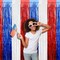 4 Pack Independence Day Foil Fringe Curtain Backdrop – 3.2 Ft x 8.2 Ft Red, White, and Blue Metallic Tinsel Streamers for Photo Booths, Birthdays, Weddings, and Party Decorations